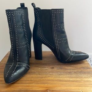 Vince Camuto Black Leather Studded Boot